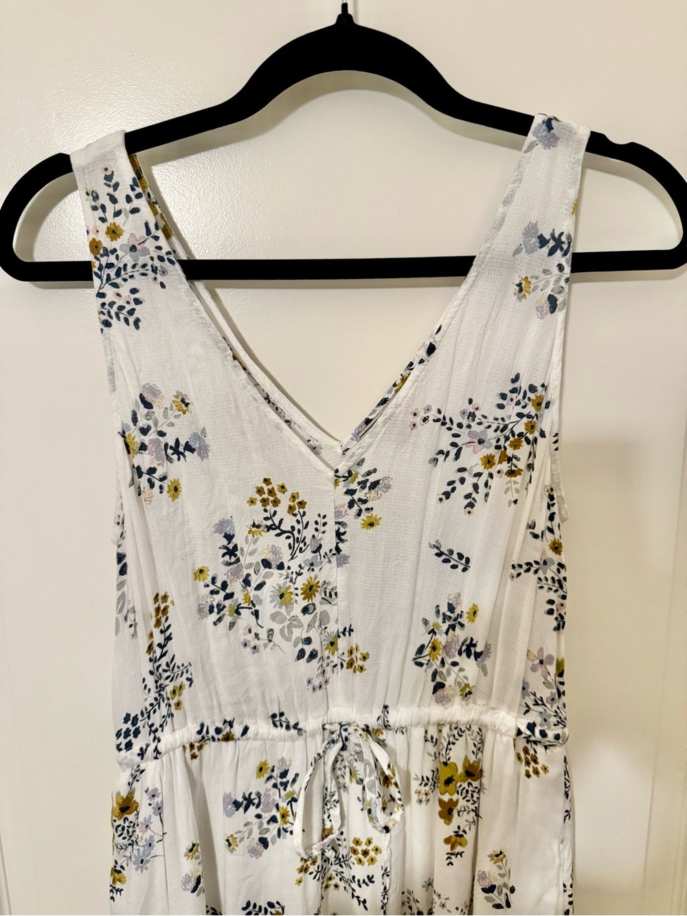 Lucky Brand White Floral Slip Dress with Yellow & Navy Prints - Picture 3 of 7